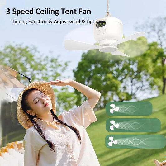 8000mAh tent ceiling fan with light, photo 2