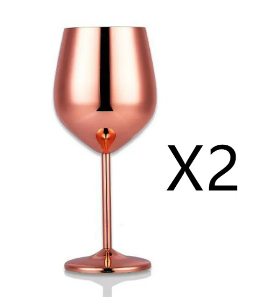 Sleek stainless steel wine glass with polished finish for durable, elegant wine drinking experience