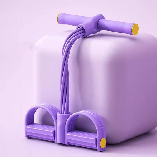 6 Tube Elastic Resistance Band Set with Foot Pedals Portable Stretch Training Bands Lightweight Compact Design Easy to Carry for Home and Travel Use