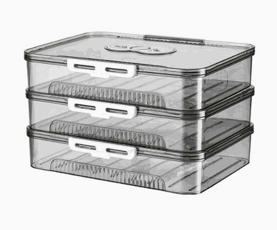 Transparent dumpling storage box with lid for kitchen organization