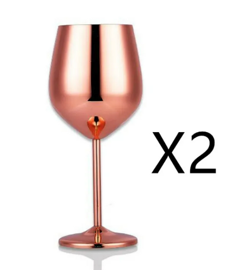 sleek stainless steel wine glass with polished finish for durable and elegant drinking experience