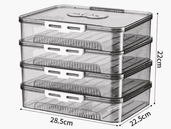 Transparent dumpling storage box with lid for kitchen organization and food freshness