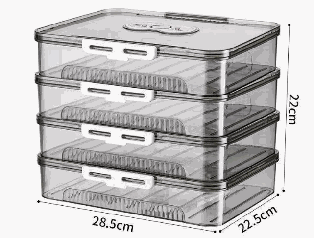 Transparent dumpling storage box with lid for kitchen organization and food freshness