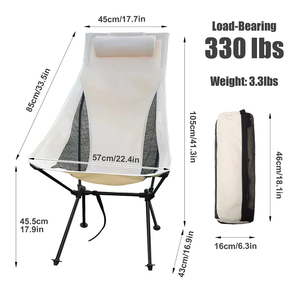WESTTUNE Folding Camping Chair with Headrest