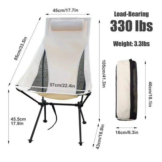 WESTTUNE Folding Camping Chair with Headrest