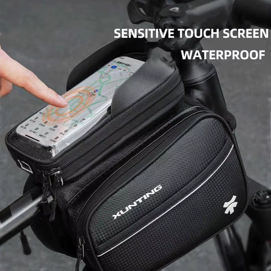 XUNTING Rainproof Bike Top Tube Phone Bag