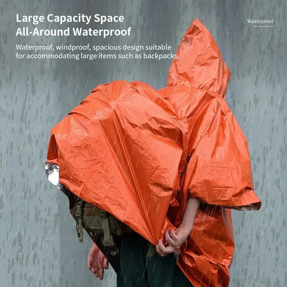 Emergency Thermal Poncho Blanket
