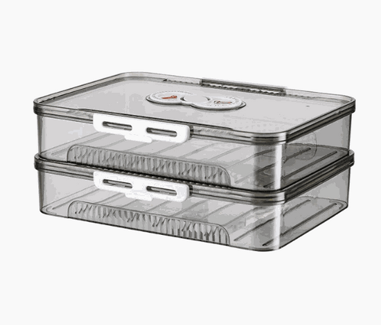 Transparent dumpling storage box with lid for kitchen organization and food freshness