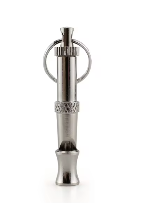 Silver copper Ruff Dog Whistle for effective dog training and outdoor use