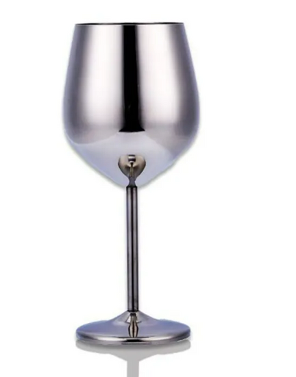 sleek stainless steel wine glass with polished finish for durable, elegant drinking experience