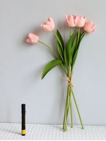 Artificial tulip room decoration in vibrant colors enhancing interior spaces