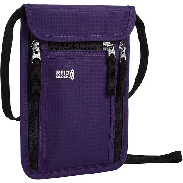 RFID Blocking Family Passport Neck Wallet