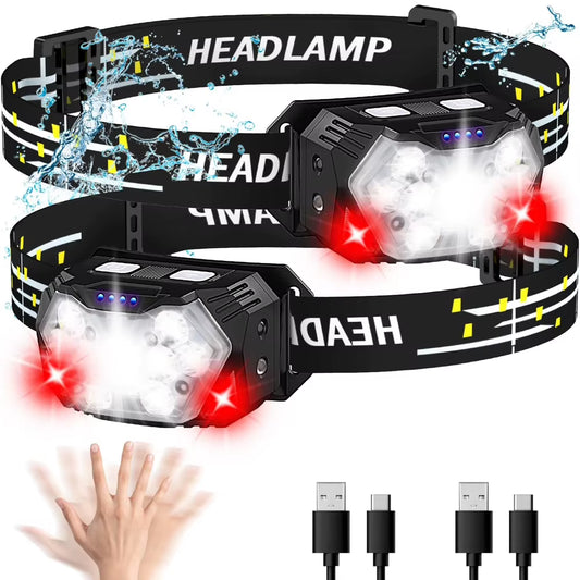 9-LED rechargeable motion sensor headlamp