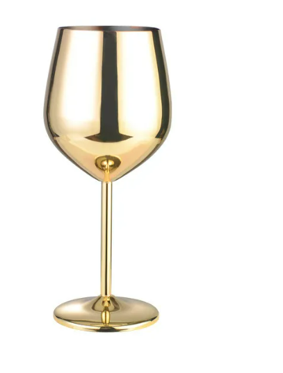 Modern stainless steel wine glass with sleek, durable design for outdoor and indoor use