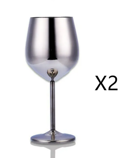 sleek stainless steel wine glass with polished finish for durable and elegant wine drinking experience