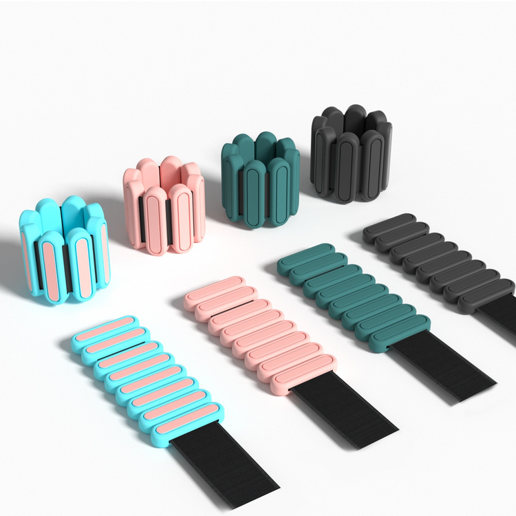Colorful silicone weight bracelets for fitness and strength training