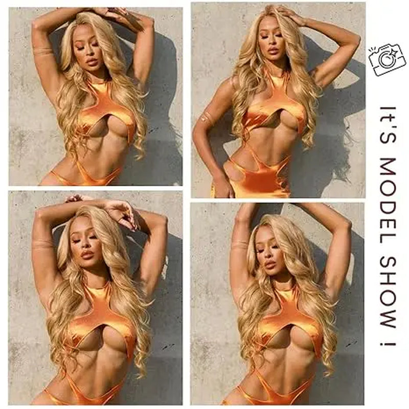 Tuneful Honey Blonde 13X6 HD Transparent Lace Front Wig Human Hair Pre Plucked Honey Blonde Wig Human Hair 180% Density Lace Frontal Wigs Colored 27#
