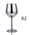 Unbreakable wine glass beside a wine bottle outdoors
