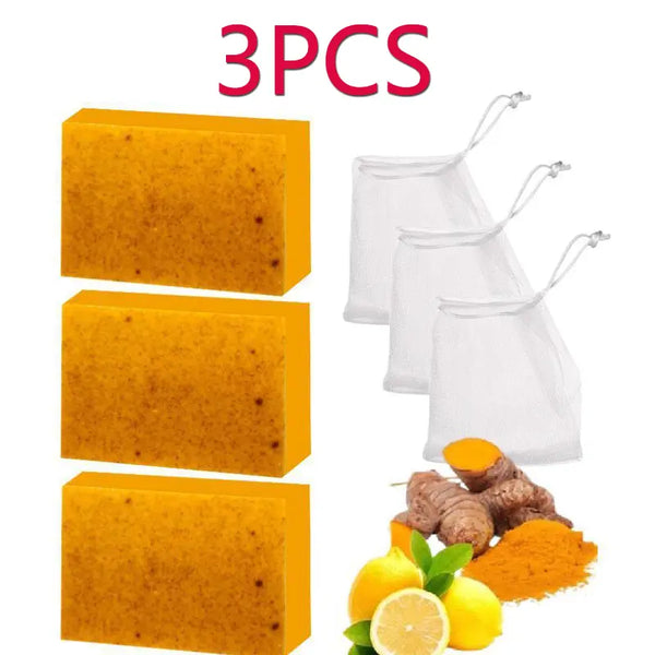 Turmeric Soap 3-Pack – Deep Cleansing Moisturizing Face & Body Bar