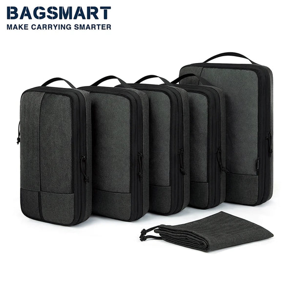 BAGSMART Expandable Compression Packing Cubes – 6-Piece Set