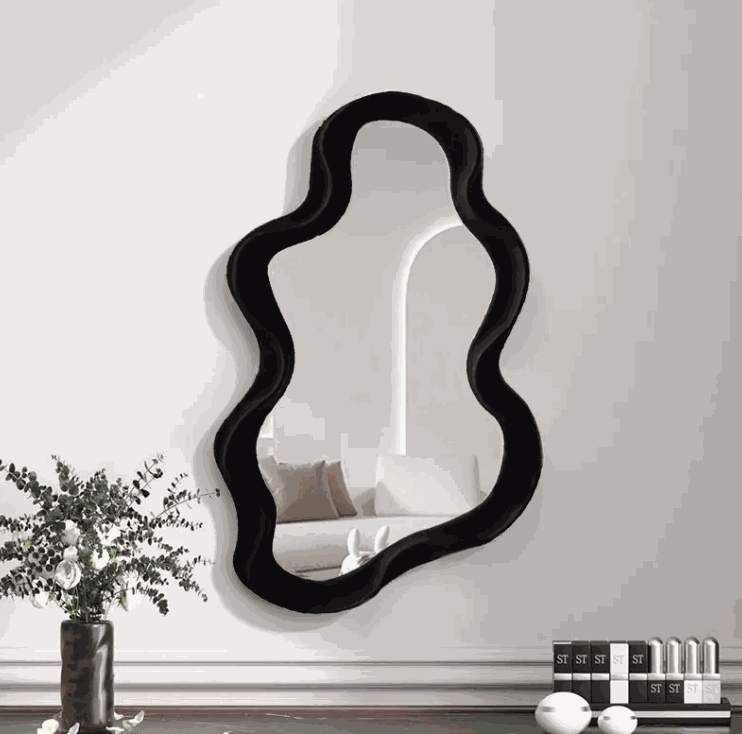Cloud shaped makeup mirror in various patterns with plastic frame and aluminum lens for bedroom and bathroom use