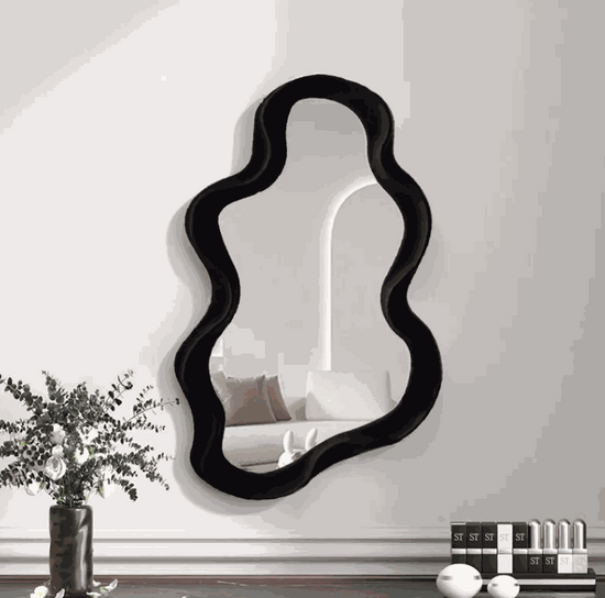 Cloud shaped makeup mirror in various patterns with plastic frame and aluminum lens for bedroom and bathroom use