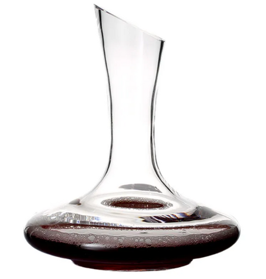 Elegant crystal wine decanter made of lead-free glass with 1.5L capacity and U-shaped design for optimal aeration