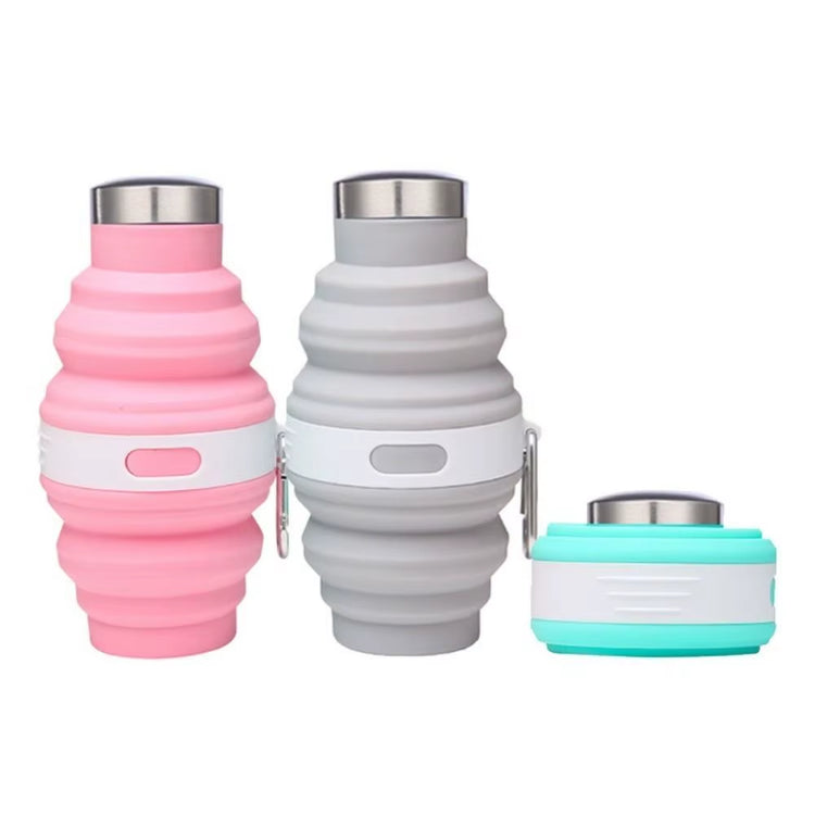 Collapsible silicone water bottle with carabiner, photo 3