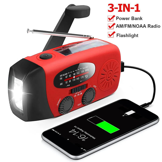 AM/FM/NOAA Hand Crank Emergency Radio & Power Bank