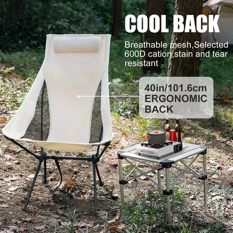 WESTTUNE Folding Camping Chair with Headrest