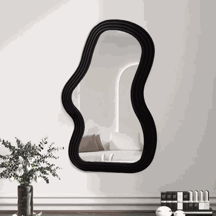 Cloud shaped makeup mirror in various colors with plastic frame and aluminum lens for home use