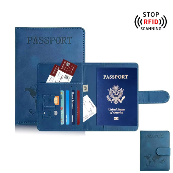 RFID-blocking PU leather passport holder wallet, photo 2