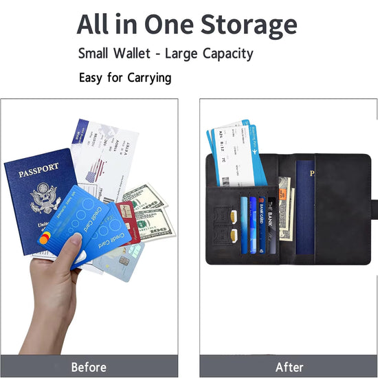 RFID-blocking PU leather passport holder wallet, photo 6