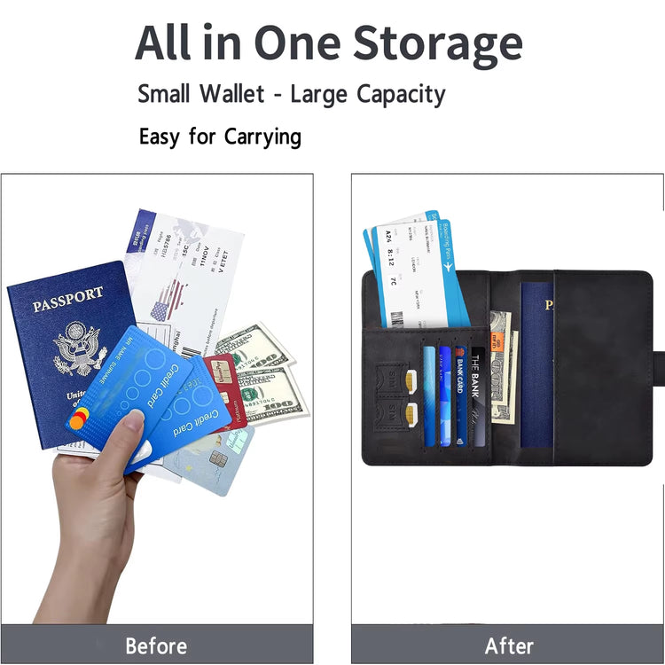 RFID-blocking PU leather passport holder wallet, photo 6