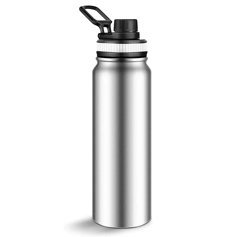 Double-wall stainless steel thermos bottle, silver, 1000 ml