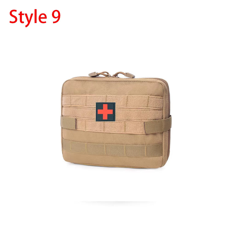 Tactical MOLLE nylon utility pouch, style 9, tan