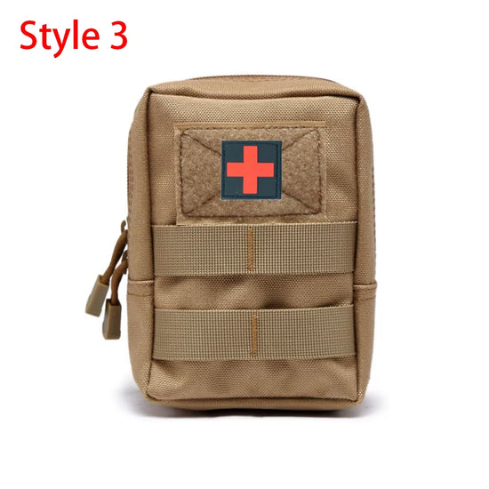 Tactical MOLLE nylon utility pouch, style 3, tan