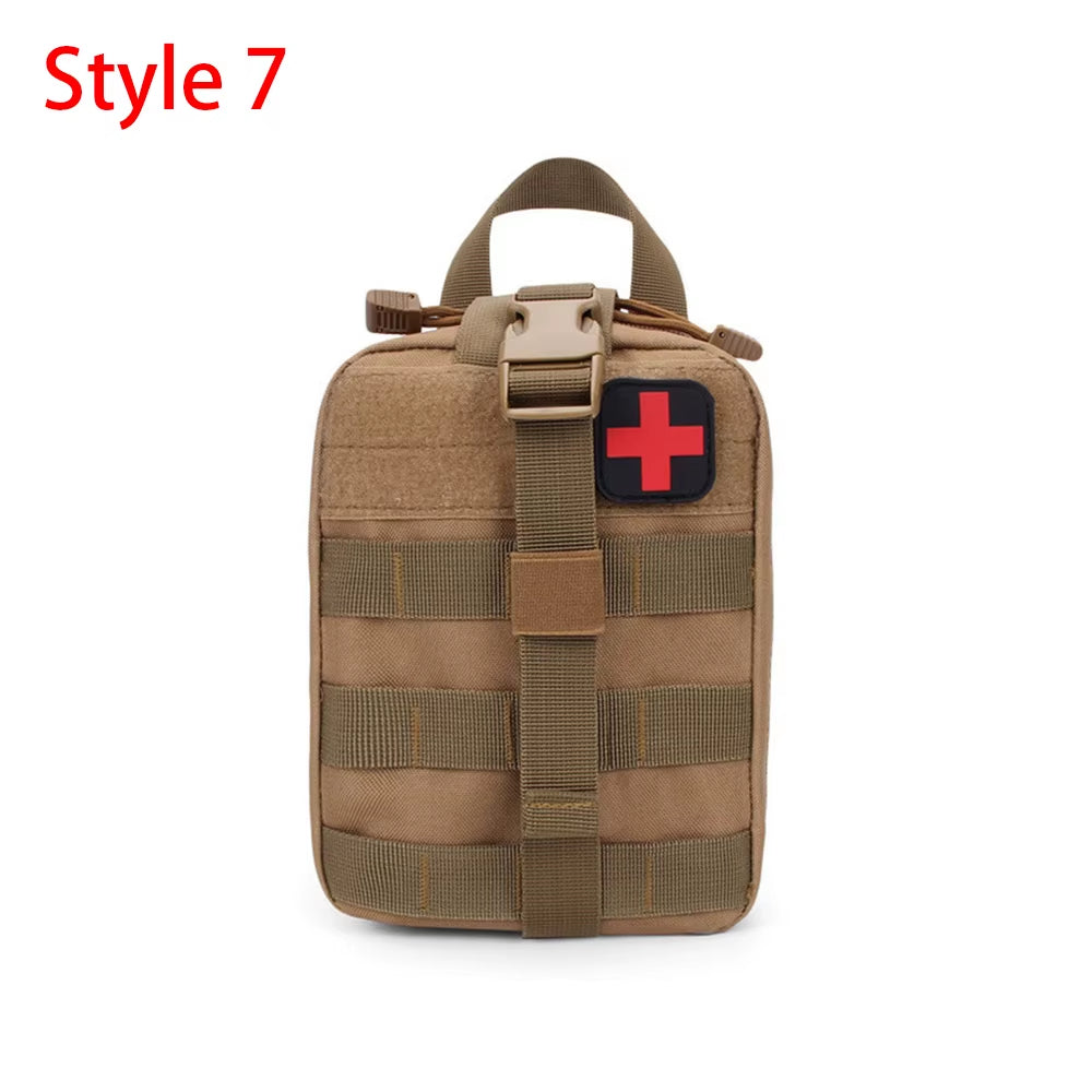 Tactical MOLLE nylon utility pouch, style 7, tan