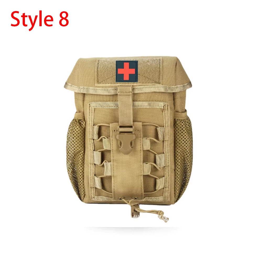 Tactical MOLLE nylon utility pouch, style 8, tan